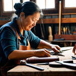 **

"A skilled artisan in a well-lit workshop, carefully crafting a leather handbag using traditional tools, fully clothed, safe for work, appropriate content, professional setting, perfect anatomy, natural proportions, focus on the craftsmanship, modest attire, family-friendly, high quality, detailed leather texture."

**