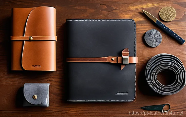 가죽공예 맞춤형 제작 - **Prompt 2: Timeless Elegance of Aged Leather**
    "An exquisitely aged, full-grain leather briefca...